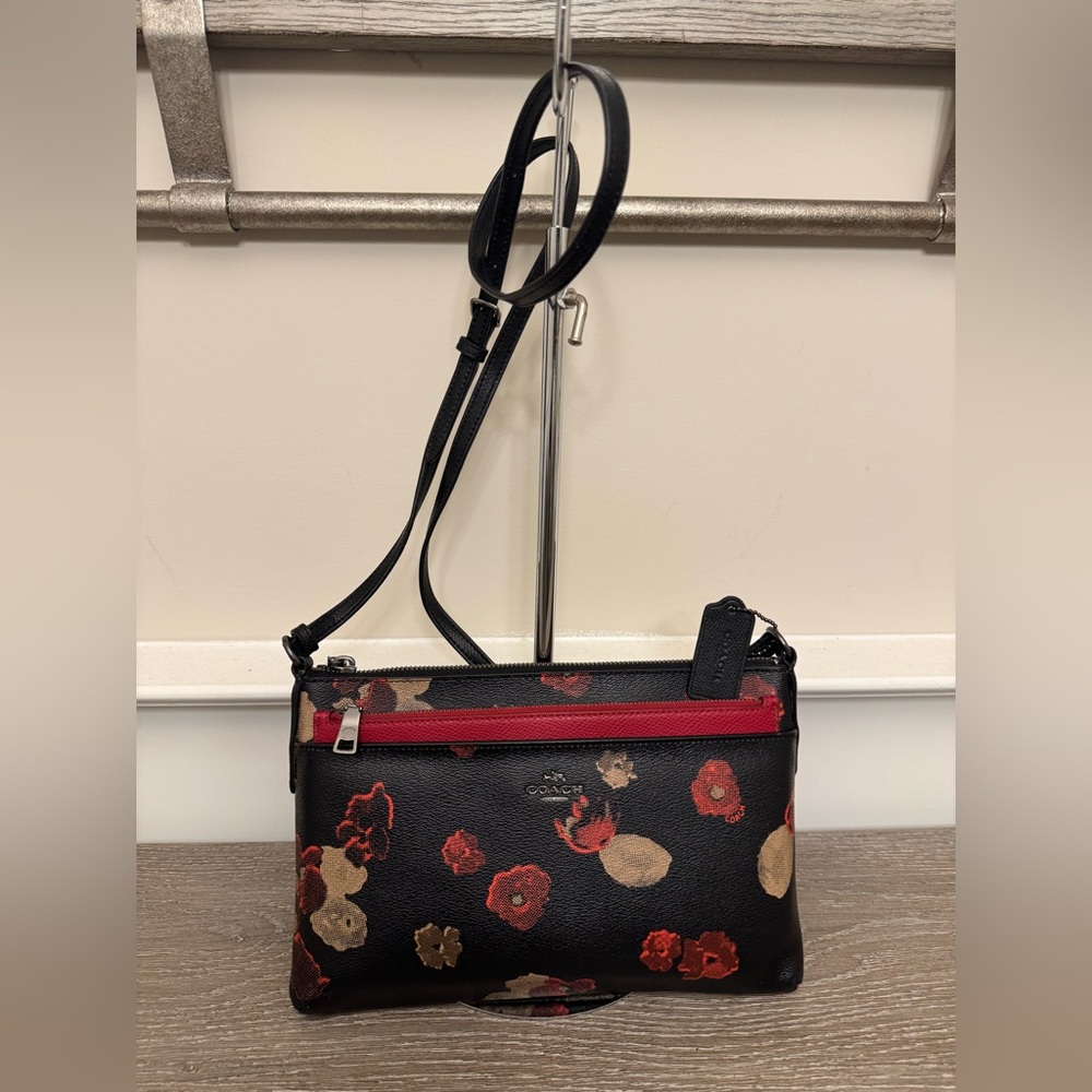 Coach Black Floral Crossbody Bag